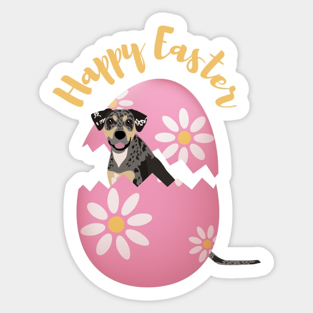 Catahoula Leopard Dog Inside Easter Egg Sticker by Seasonal Dogs